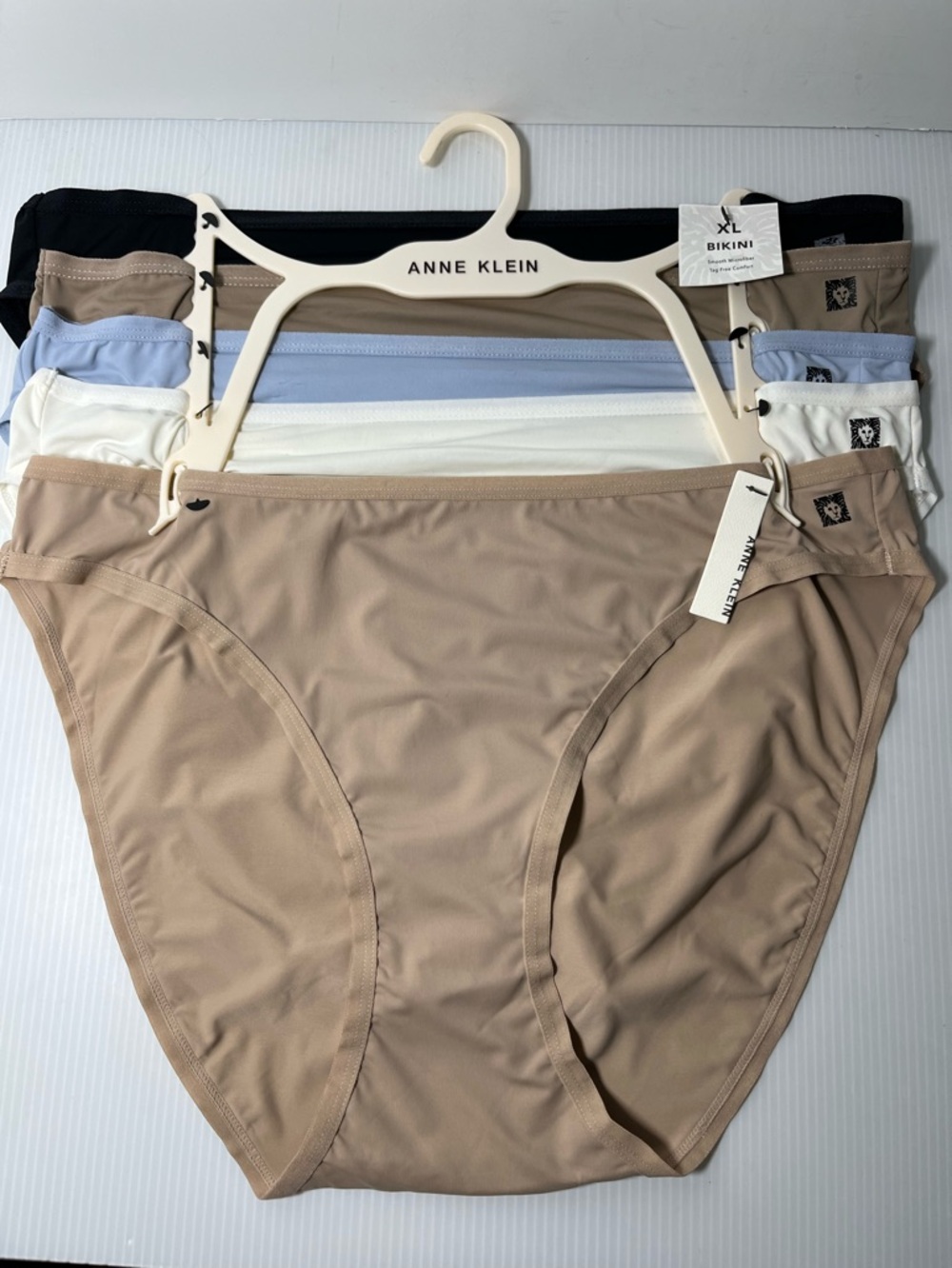 Anne Klein Silky Smooth Microfiber 5pc Stretch Underwear Set in Solid Colors